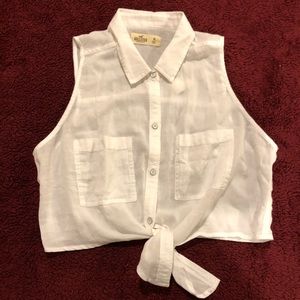 Cropped button up tank